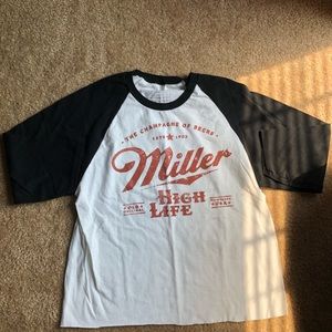 miller high life baseball shirt